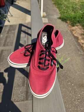Vans Classic Canvas Sneakers in Red with Black Laces